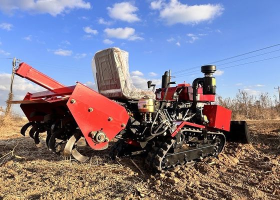 Kauçuk Çizgi Küçük Sürünen Traktör Çok Fonksiyonlu Paddy Field Sürünen Mini Traktör 25 HP