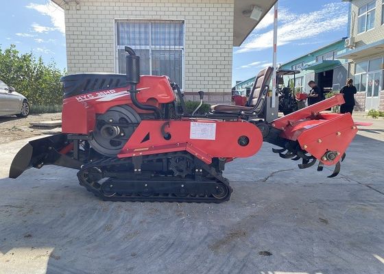35hp dizel motorlu Mini Crawler Traktör Yürüyen Paddy Kauçuk Crawler Tillerli Traktör
