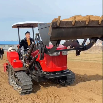 Ağır Makine Tarım 80hp Sürünen Kompakt Traktör Yükleyiciyle