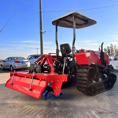 Mini 50HP Paddy Field Crawler traktörü motor gearbox ile CE sertifikalı