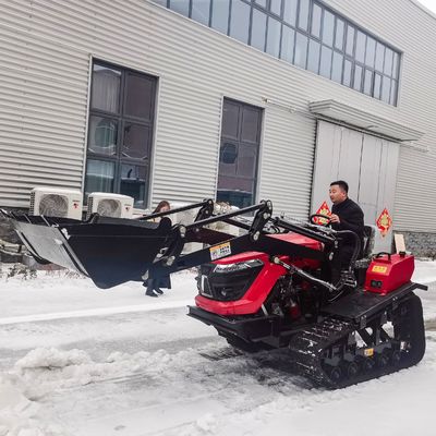 OEM ODM Çiftlik Sürücüsü Traktör / Mini Traktör 50 HP Ön Son Kovasıyla