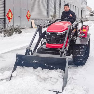 Kauçuk Yolu Çiftlik Pirinç Paddy Traktörü Tarımsal 50hp Sürünen Traktör
