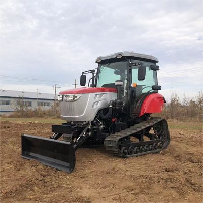 120 HP Kapalı kabinli traktör Tarım ekipmanları Dizel motorlu mini sürünen traktör