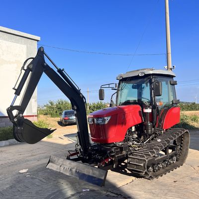 120 HP Kapalı kabinli traktör Tarım ekipmanları Dizel motorlu mini sürünen traktör
