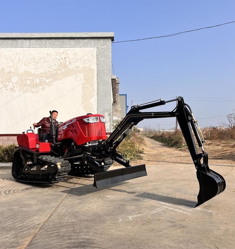 Paddy Field / Kuru Toprak Kauçuk Çubuklı Çiftlik Sürücü Traktörü Trencher / Rotary Tiller ile